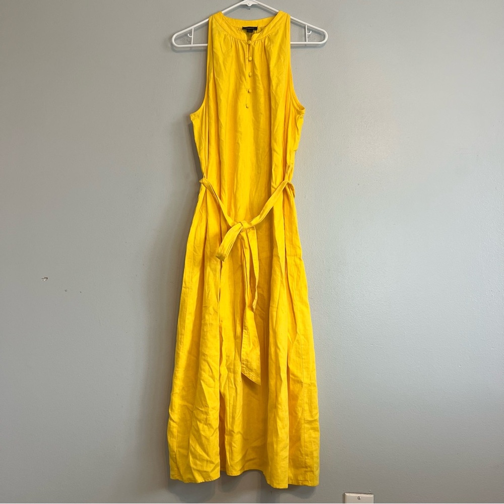Ann Taylor Yellow Sleeveless Maxi Dress